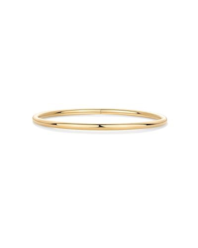 PAVOI 14K Yellow Gold Plated Bangle Bracelet for Women | Classic Lightweight Stacking Stainless Steel Bracelet | Medium/Large Size | Amazon (US)