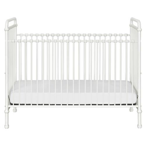 Namesake Abigail French Washed White Steel 3-in-1 Convertible Crib | Kathy Kuo Home