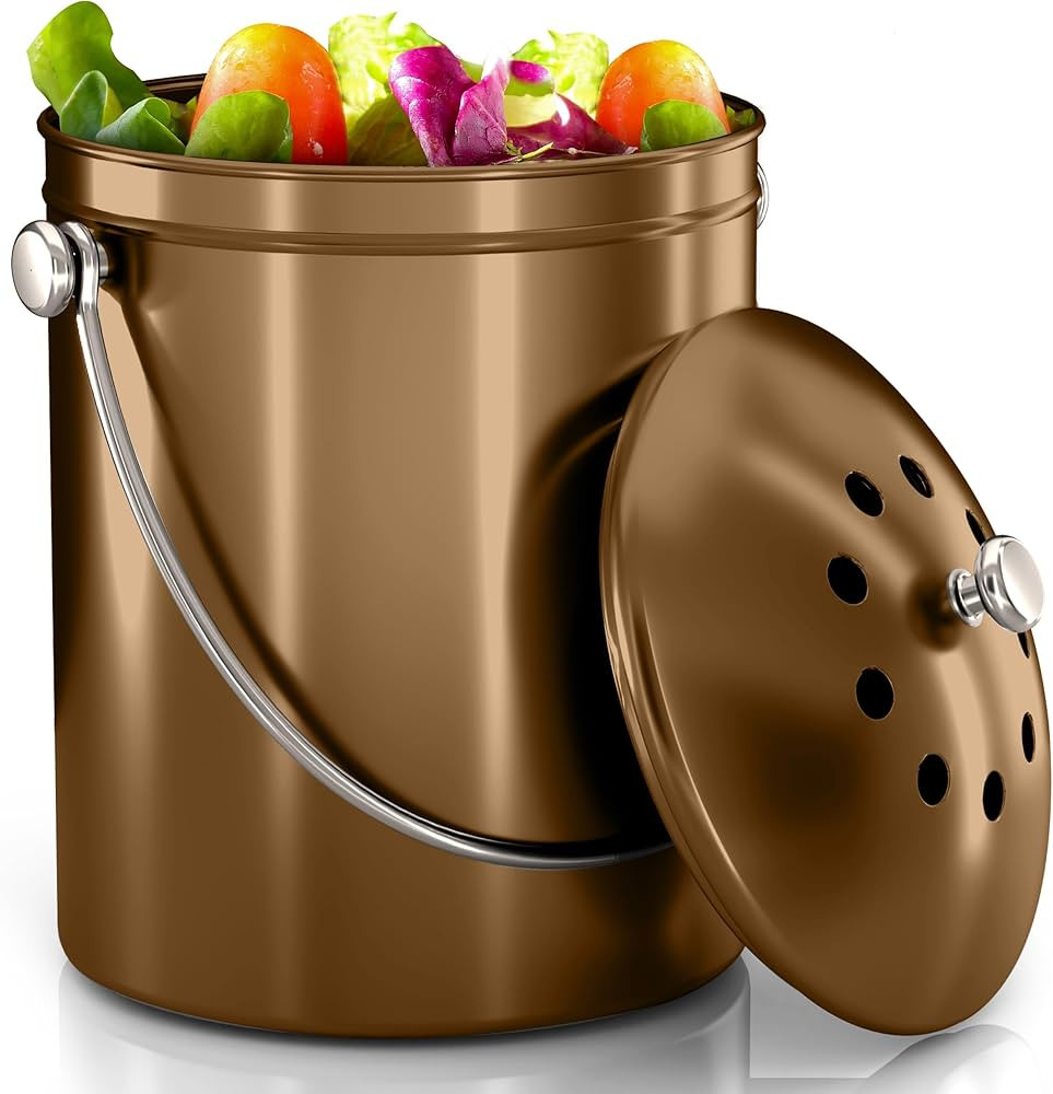 Utopia Kitchen Compost Bin for Kitchen Countertop, 1.3 Gallon Compost Bucket for Kitchen with Lid... | Amazon (US)