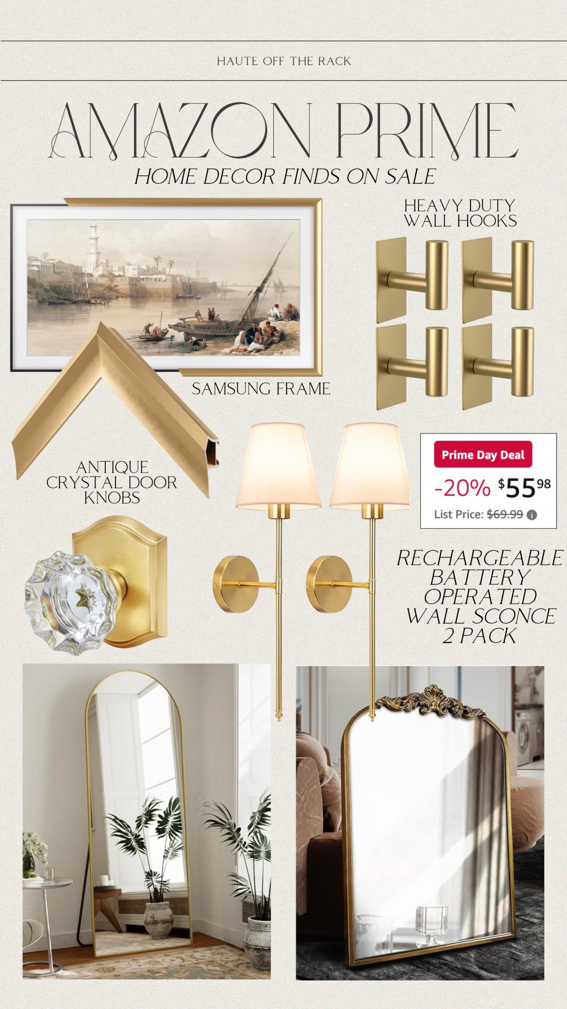 Shop home decor deals on @amazon for prime day! I own the adhesive hooks, mirrors and door knobs and I have the gold frame in my cart! #homedecor #amazonprime #amazon

#LTKHome #LTKSaleAlert