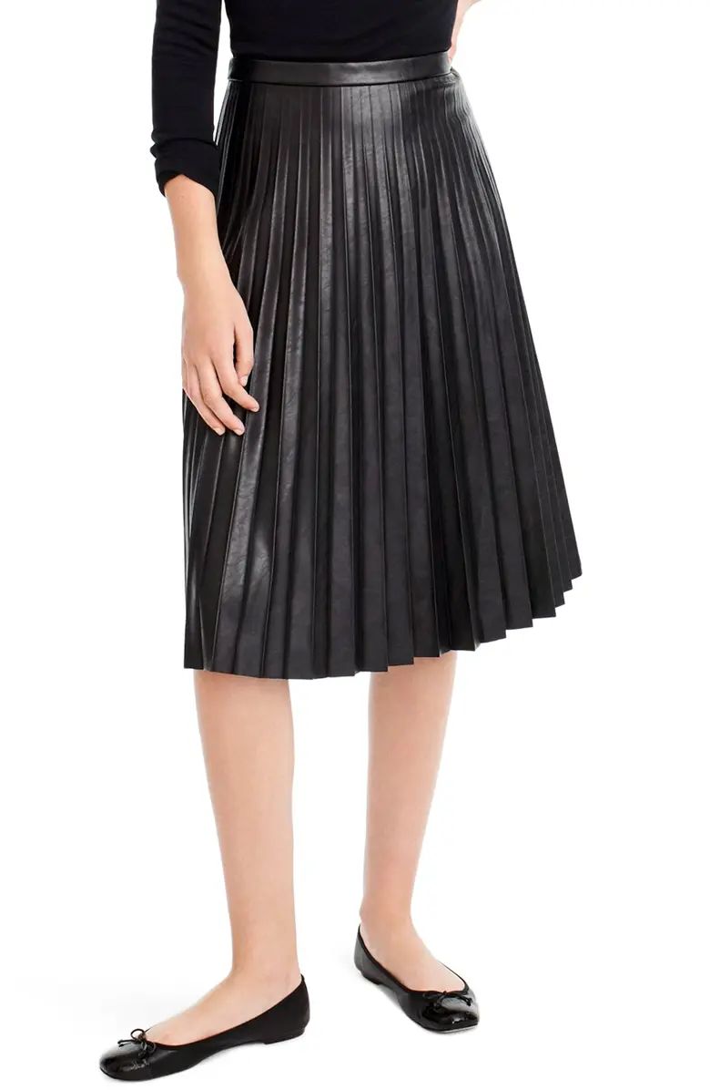 Pleat Faux Leather Midi Skirt | Nordstrom