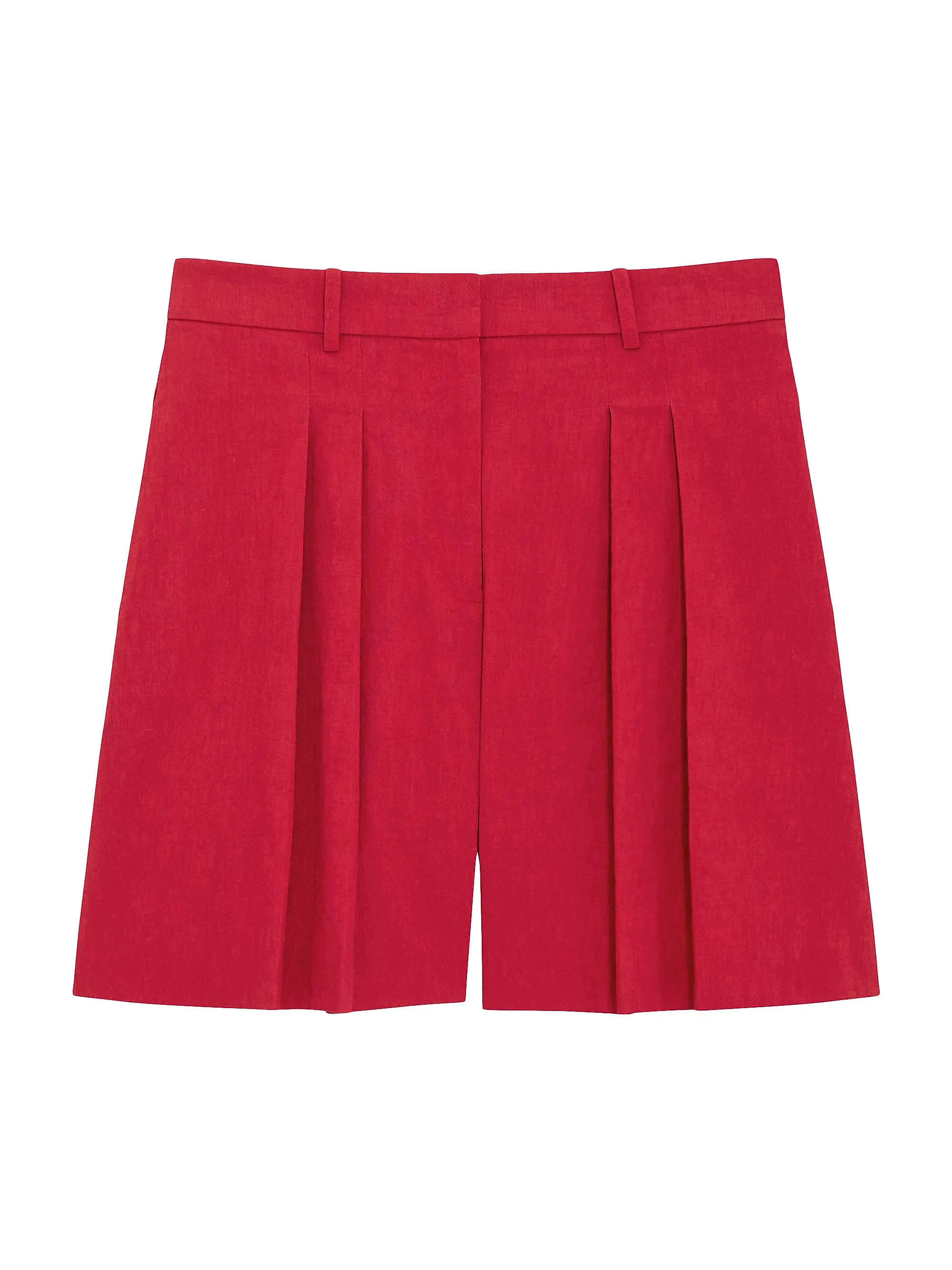 Theory Pleated-Front Linen-Blend Classic Shorts | Saks Fifth Avenue | Saks Fifth Avenue