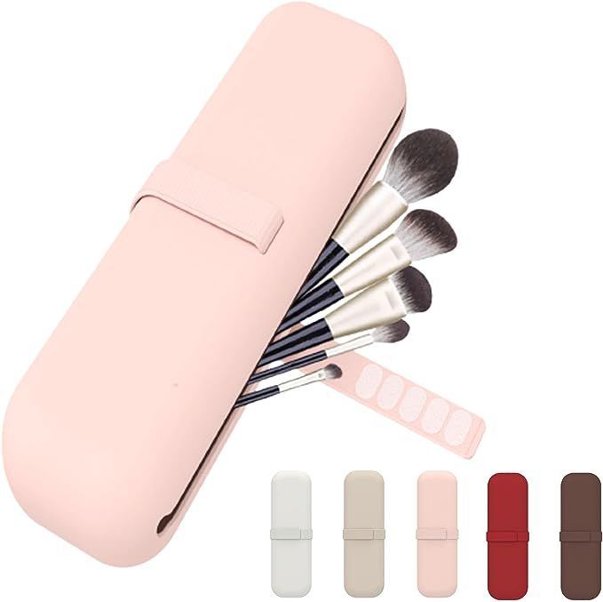 Frimon Travel Makeup Brush Holder - makeup bag with Binding Strap, Silicon Make Up Organizer Bag ... | Amazon (US)