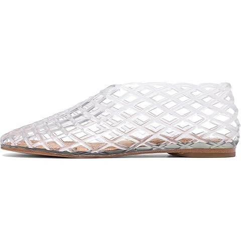 Red Jelly Mesh Ballet Flats for Women Adult Clear Hollow Jelly Sandals Beach Ballerina Jellies Sh... | Amazon (US)