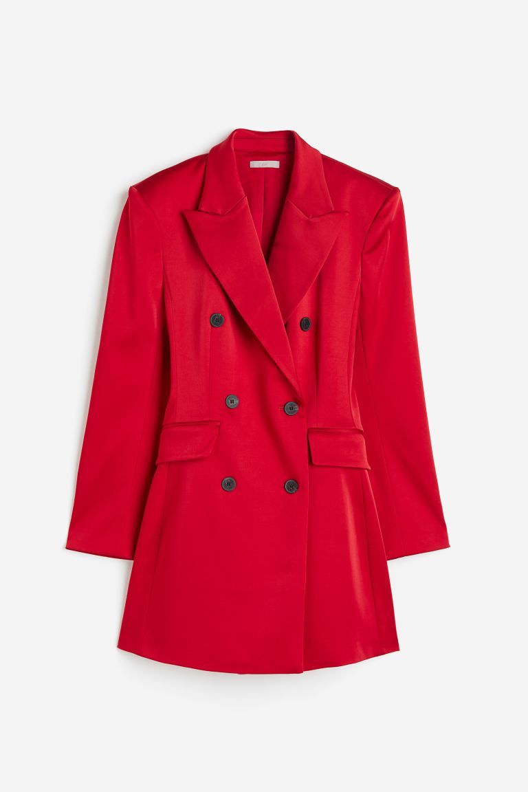 Satin Jacket Dress - Red - Ladies | H&M US | H&M (US + CA)