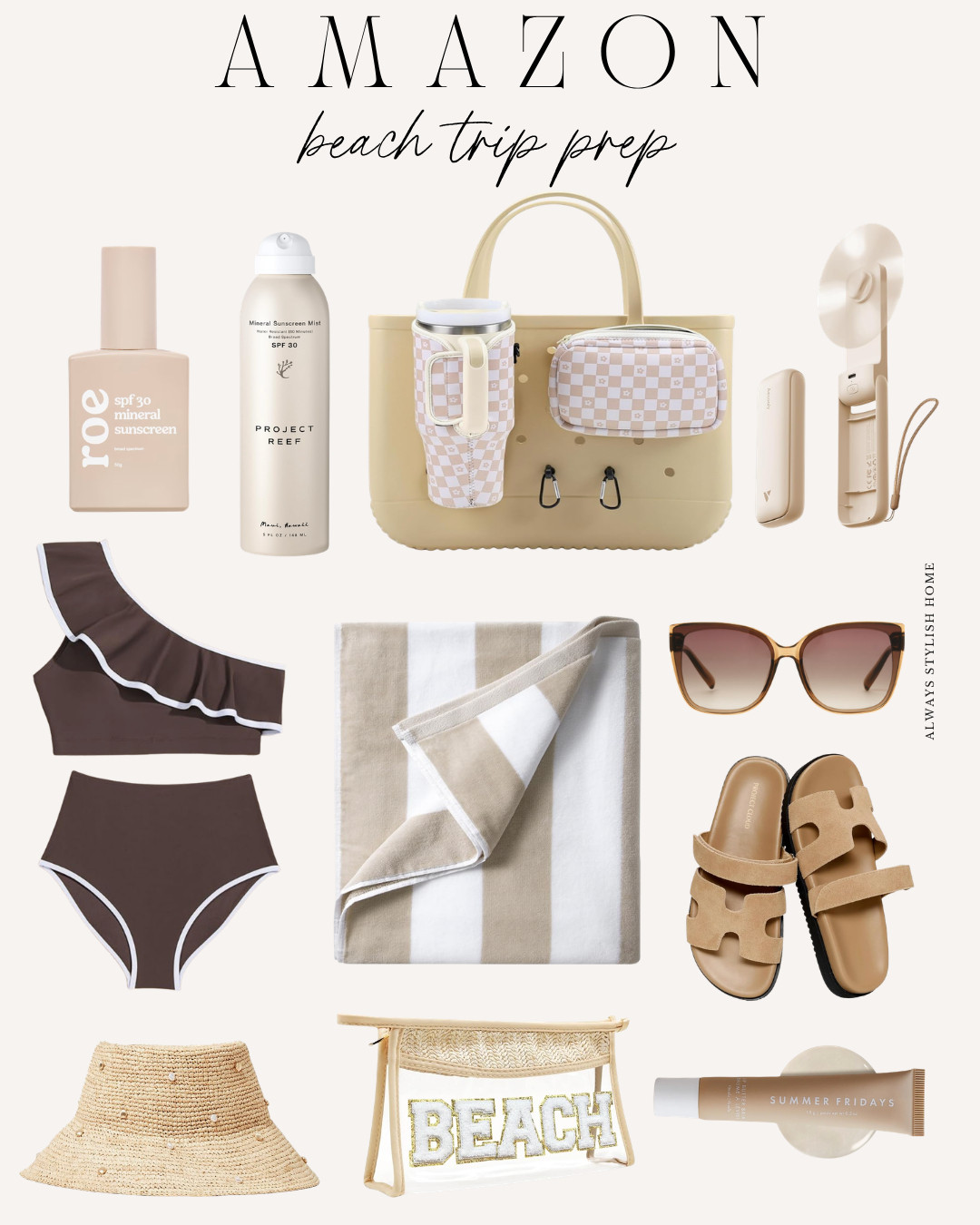 Amazon beach trip prep ☀️🌴 sharing all my vacation essentials — from beach bags and sandals to travel accessories and summer favorites that make packing SO much easier 🤍 amazon beach trip essentials, beach vacation packing list, amazon summer travel finds, beach vacation must haves, travel essentials women, amazon beach bag finds, tropical vacation essentials, beach trip prep ideas, summer vacation outfits, amazon vacation finds 

 #LTKSeasonal #LTKSwim #LTKTravel