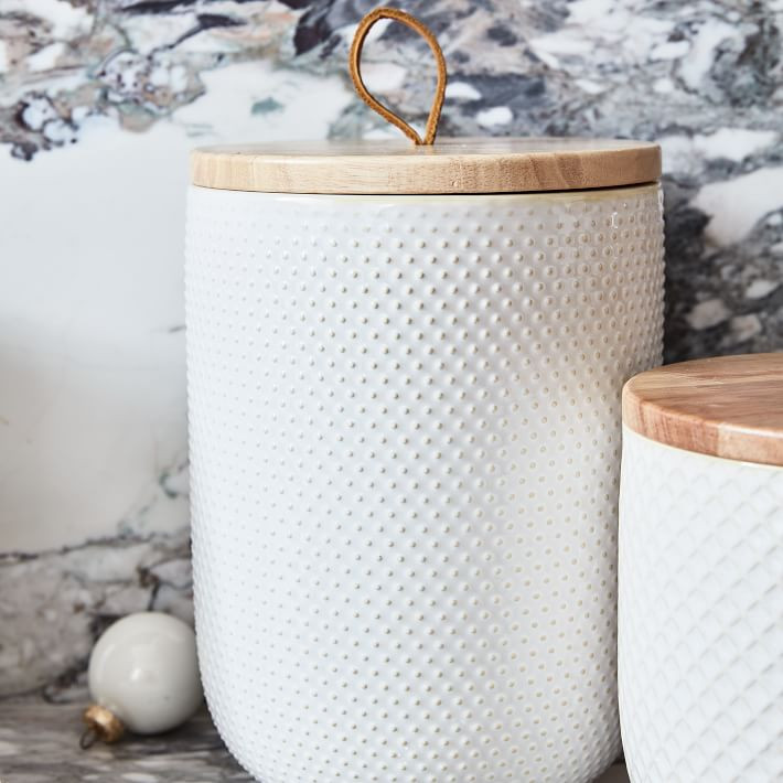 Textured Stoneware Canisters | West Elm (US)