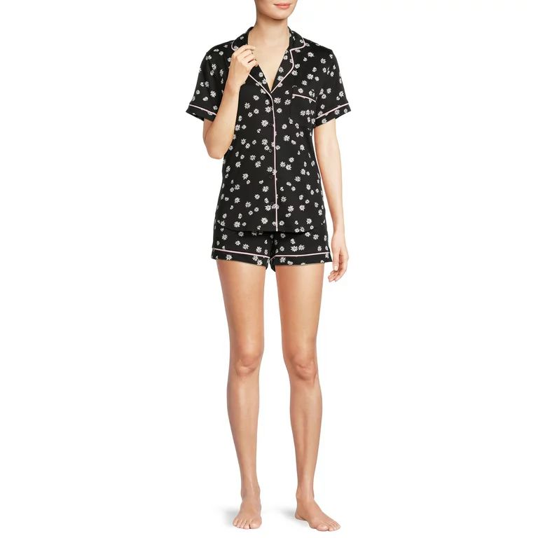 Secret Treasures Women's and Women's Plus Size Top and Shorts Pajama Set, 2-Piece | Walmart (US)