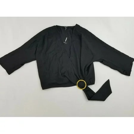 new EXPRESS women blouse top shirt 97 865 1001 08655391 0058 black sz S $49.90 | Walmart (US)