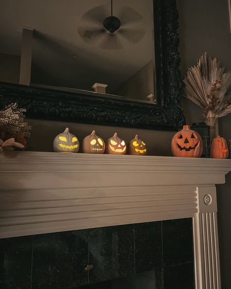 Linked paint colors I used for these little pumpkins to make them ombré terracotta colors… 

Halloween decorations. Pumpkin decor. DIY Terracotta pumpkins. Boho fall decor. Fall decorations. Fall mantle. Jack-o’-lanterns. Fall fireplace decor. 

#LTKSeasonal #LTKHalloween