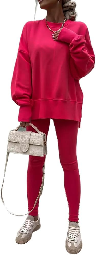 Adogirl Sweatsuit for Women Casual Two Piece Outfits Oversized Pullover Sweatshirts with Thumb Ho... | Amazon (US)