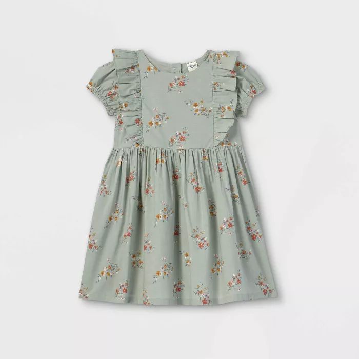OshKosh B'gosh Toddler Girls' Floral Short Sleeve Dress - Sage Green | Target