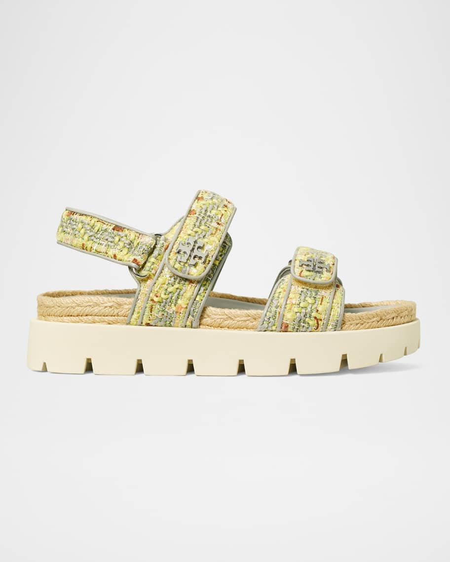Tory Burch Kira Tweed Dual-Band Sport Sandals | Neiman Marcus