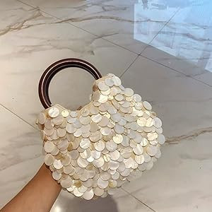 Summer Shell Beaded Purses,Sequin Pearl Bag for Women Luxury grace for Beach Wedding Party Vacati... | Amazon (US)