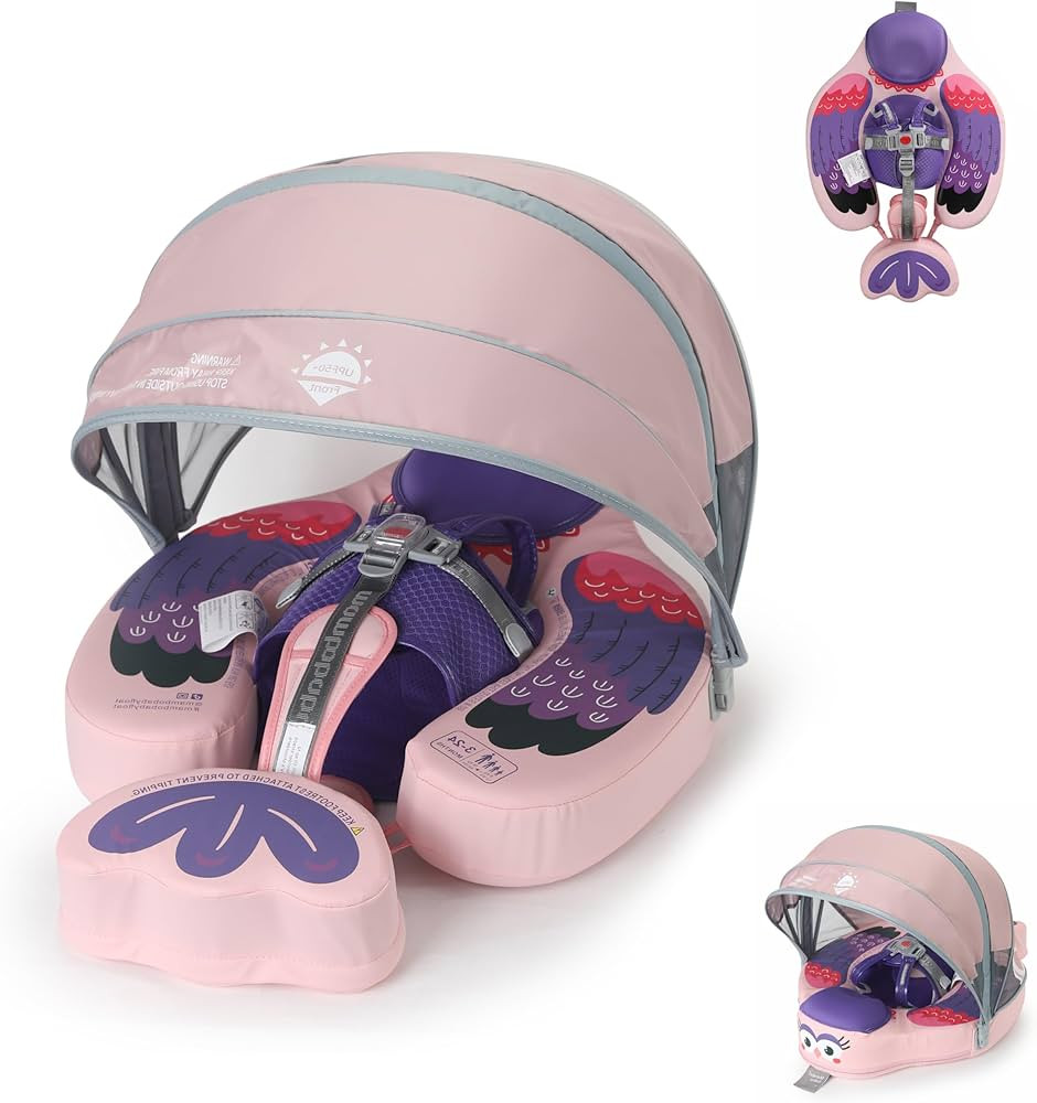 Mambobaby Floats with Canopy &Tail, Non-Inflatable Baby Float for Pool Add Tail Avoid Flip Swim T... | Amazon (US)