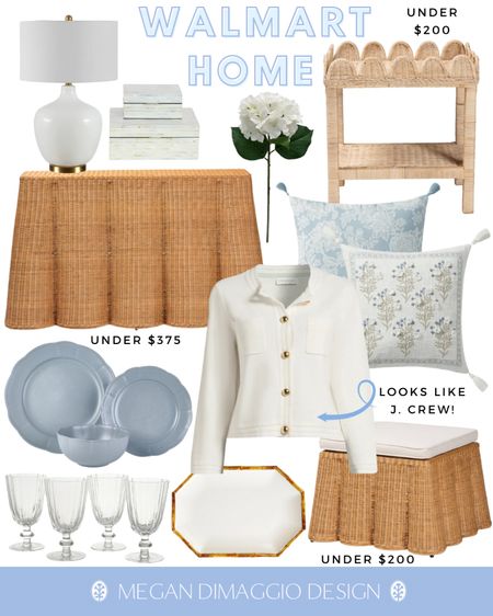 Brand new Walmart Home finds im dieing over!!! These new scalloped tables and ottoman are incredible and under $400?!! They’re giving Society Social and Serena & Lily vibes but on a WALMART budget!! 🤯🙌🏻😍

Plus this adorable white lady like cardigan reminds me of J.Crew but is under $30 and perfect for Spring! And these cornflower blue dish set is so so pretty!! Also love these throw pillows! More linked too 🤍

#LTKsalealert #LTKfindsunder100 #LTKhome