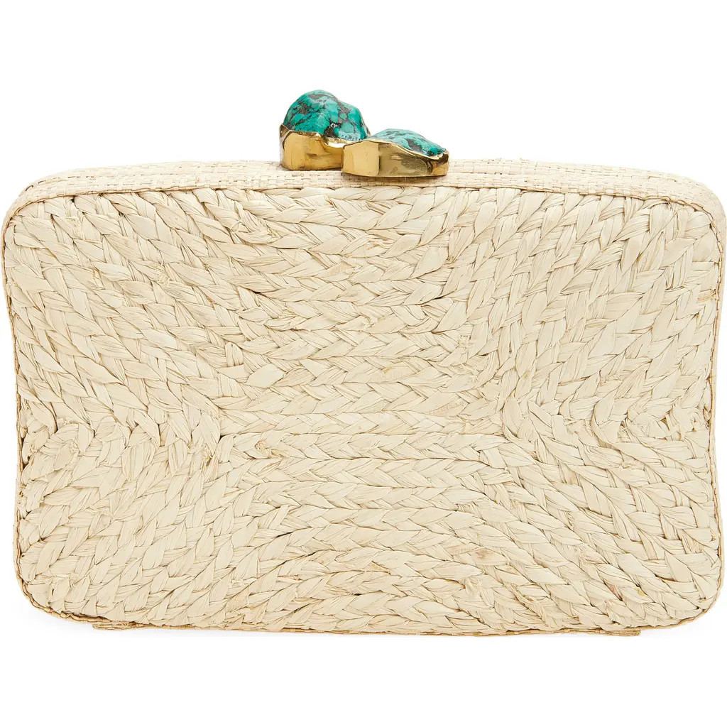 Pamela Munson The Lulu Raffia Clutch in Natural at Nordstrom | Nordstrom