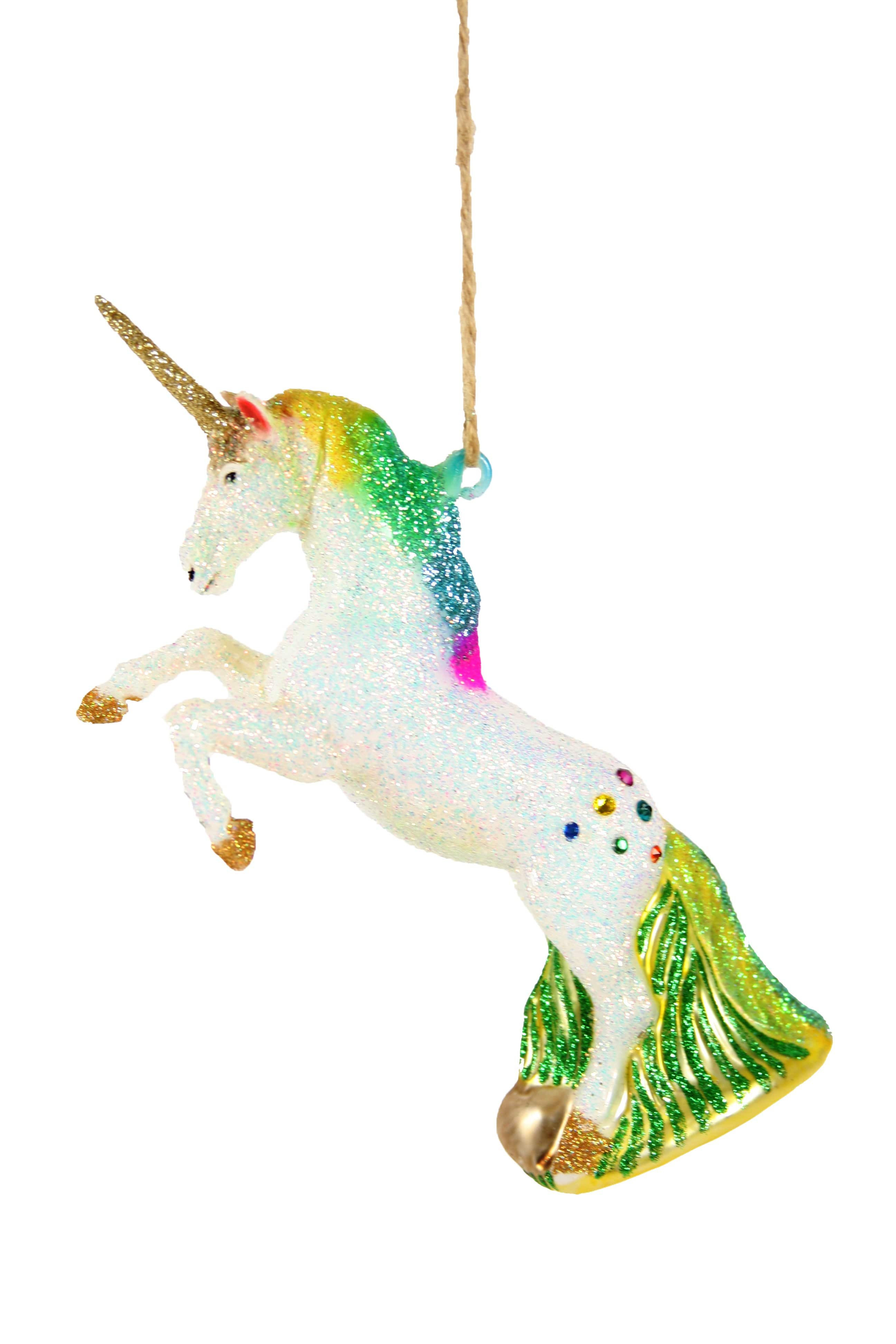 Glittered Rainbow Unicorn Ornament | Ellifox