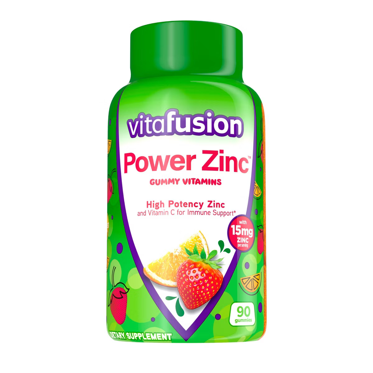 Vitafusion Power Zinc Gummy Vitamin Immune Support - Strawberry Tangerine Flavored - 90ct | Target