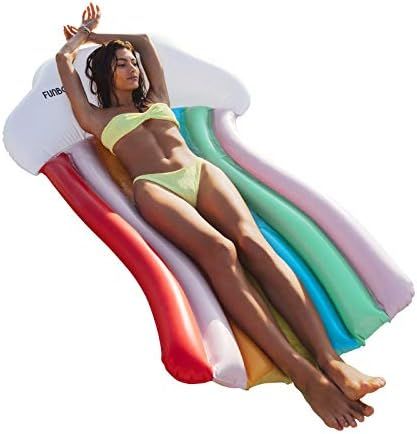 FUNBOY RAINBW-LNGR Giant Inflatable Rainbow Lounger Tube Float, Luxury Raft for Summer Pool Parti... | Amazon (US)