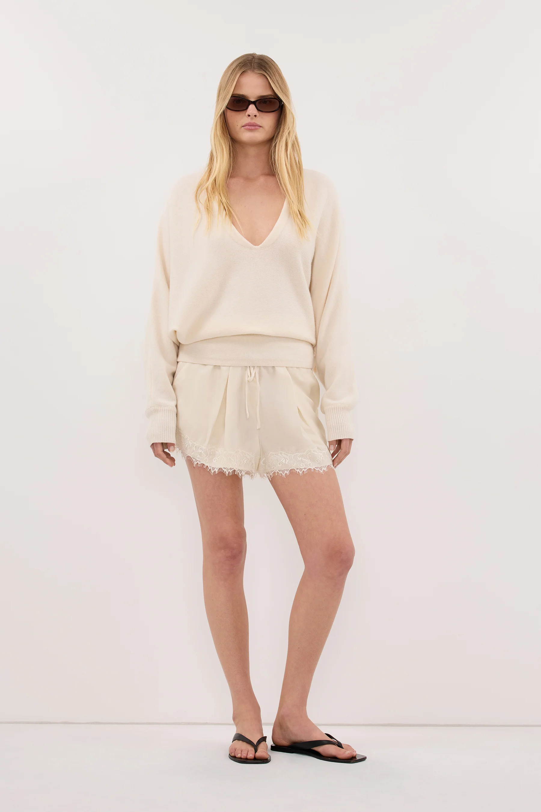 ANDREA SANDSTONE CUPRO LACE SHORT | DISSH