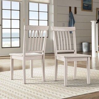 Wilmington II Slat Back Dining Chairs (Set of 2) by iNSPIRE Q Classic (Antique White) | Bed Bath & Beyond