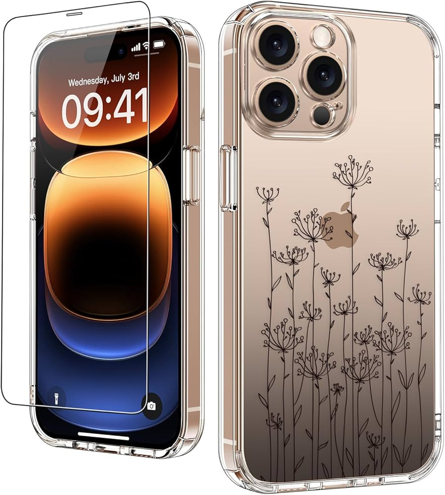 LUHOURI for iPhone 16 Pro Case with Screen Protector - Crystal Clear Cover - Fashionable Pattern ... | Amazon (US)