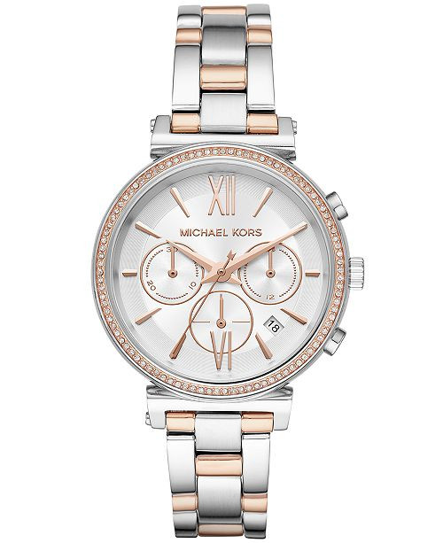 Michael Kors Women's Chronograph Sofie Two-Tone Stainless Steel Bracelet Watch 39mm & Reviews - W... | Macys (US)