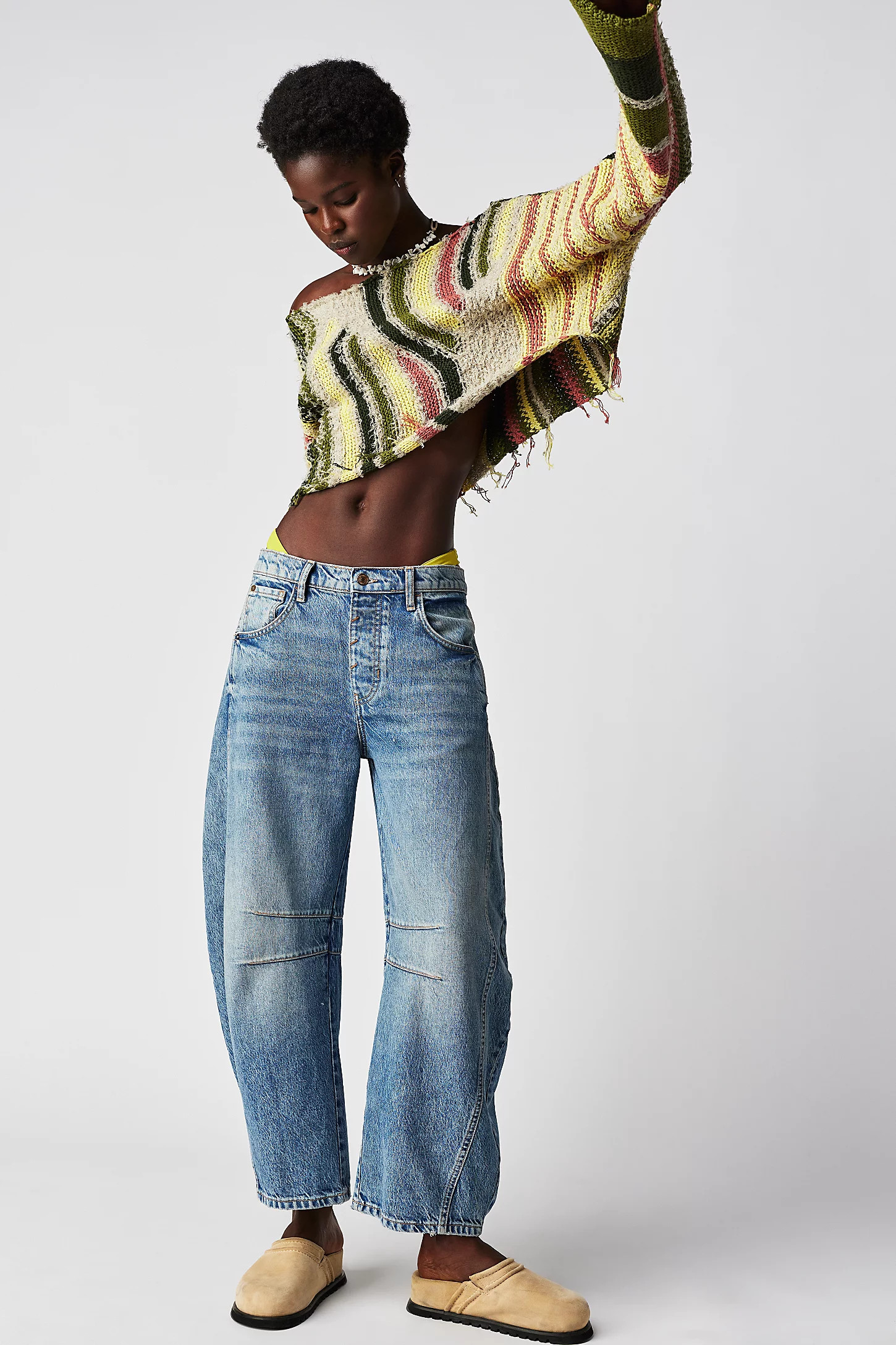 We The Free Lucky You Mid-Rise Barrel Jeans | Free People (Global - UK&FR Excluded)