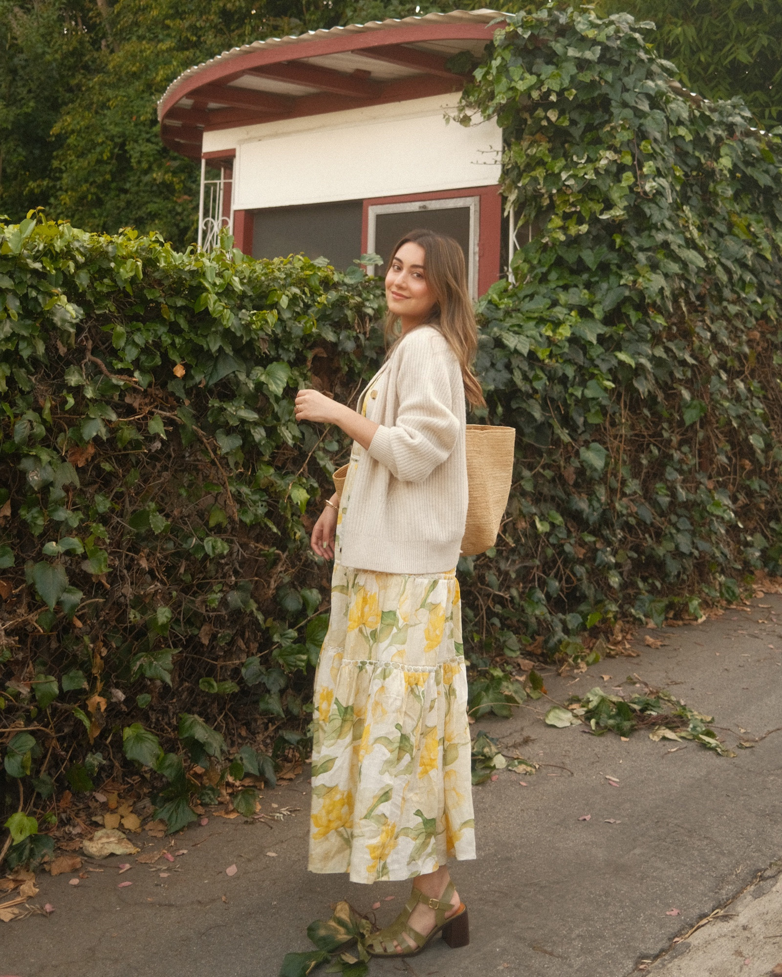 linen dress, woven bag, green sandals, cozy cardi 🌼 



#LTKItBag #LTKShoeCrush #LTKStyleTip
