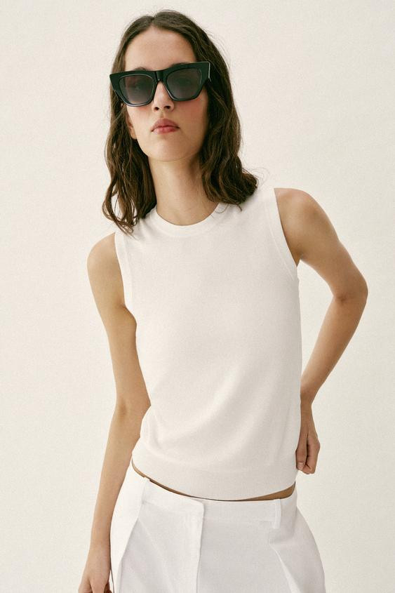 SLEEVELESS KNIT TOP | Zara US