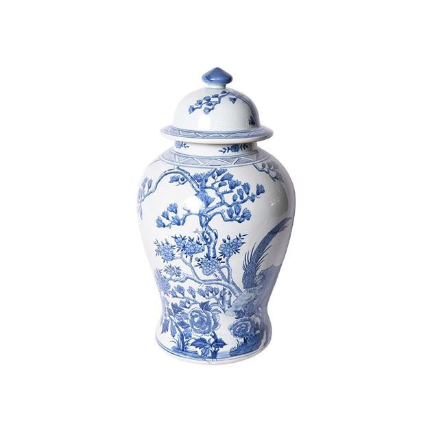 Extra Large Magnolia Pheasant Temple Jar | Cailini Coastal