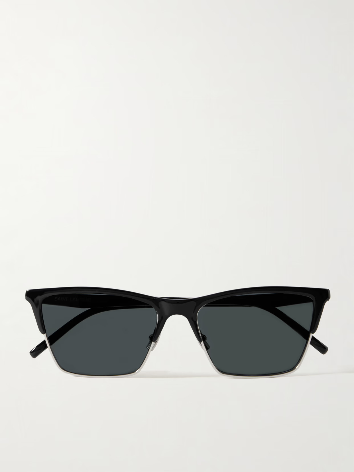 SAINT LAURENT EYEWEAR - D-frame Acetate And Silver-tone Sunglasses - Black | NET-A-PORTER (US)