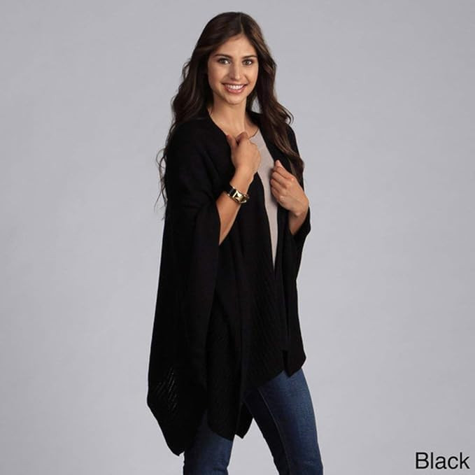 StylesILove Chic Knitted Poncho Cape Shawl Wrap with Pockets, 3 Colors | Amazon (US)