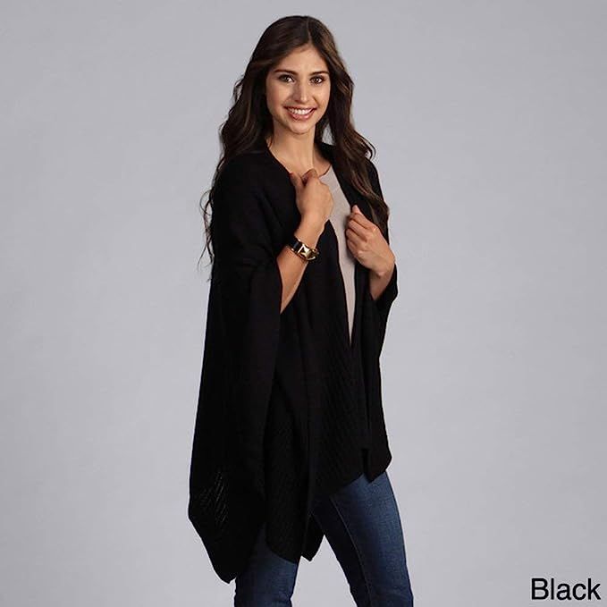 StylesILove Chic Knitted Poncho Cape Shawl Wrap with Pockets, 3 Colors | Amazon (US)