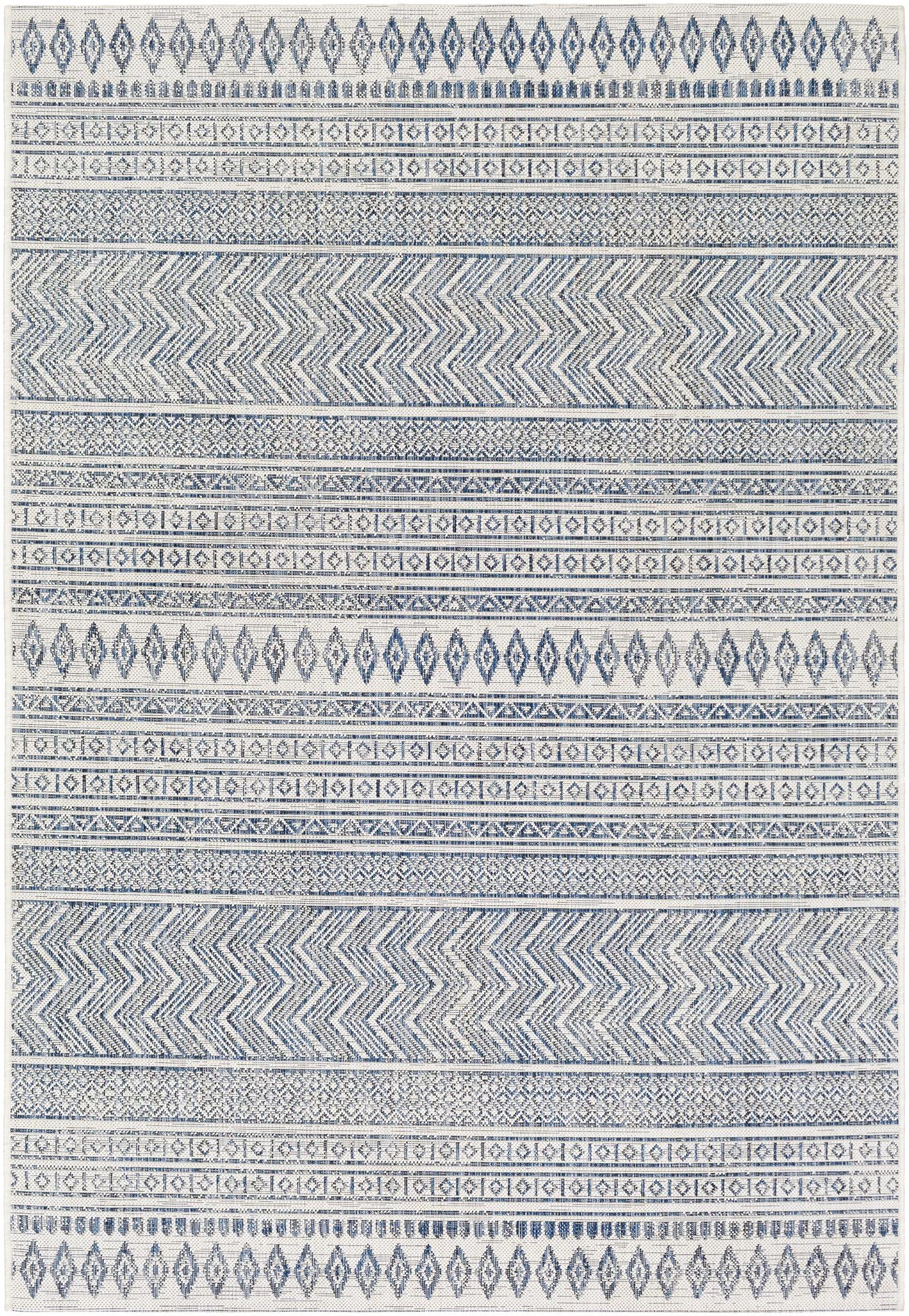 Brennen Tribal Denim Indoor/Outdoor Area Rug | Wayfair North America