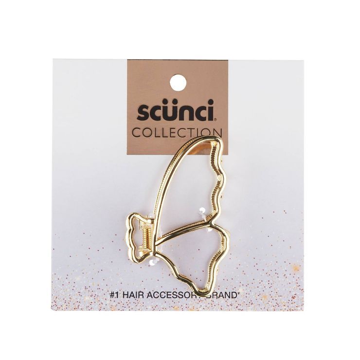 scunci Collection Fashion Butterfly Hair Claw Clip - Gold | Target