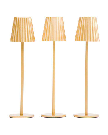 3Pk 11In Mini Fluted Shade Rechargeable Lamps | TJ Maxx