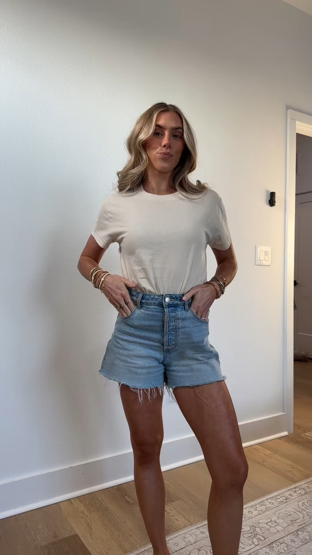 @nuuds  size XS in bone. The Everyday T-Shirt Bodysuit delivers that perfectly tucked-in look without any adjusting throughout the day. Made from luxurious cotton with a soft jersey fabric panty, this bodysuit feels smooth, lightweight, and effortless from morning to night. With the look of your favorite tee and the ease of a bodysuit, it creates a clean, flattering silhouette that stays put under denim, trousers, and all your nuuds essentials. Comfortable, secure, and endlessly wearable — it’s the everyday staple your wardrobe has been waiting for. @nuuds 

#LTKMothersDay #LTKootd #LTKgrwm