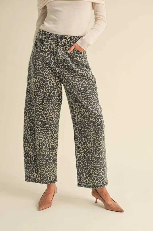 Leopard Print Barrel Pants | Emma Lou's Boutique