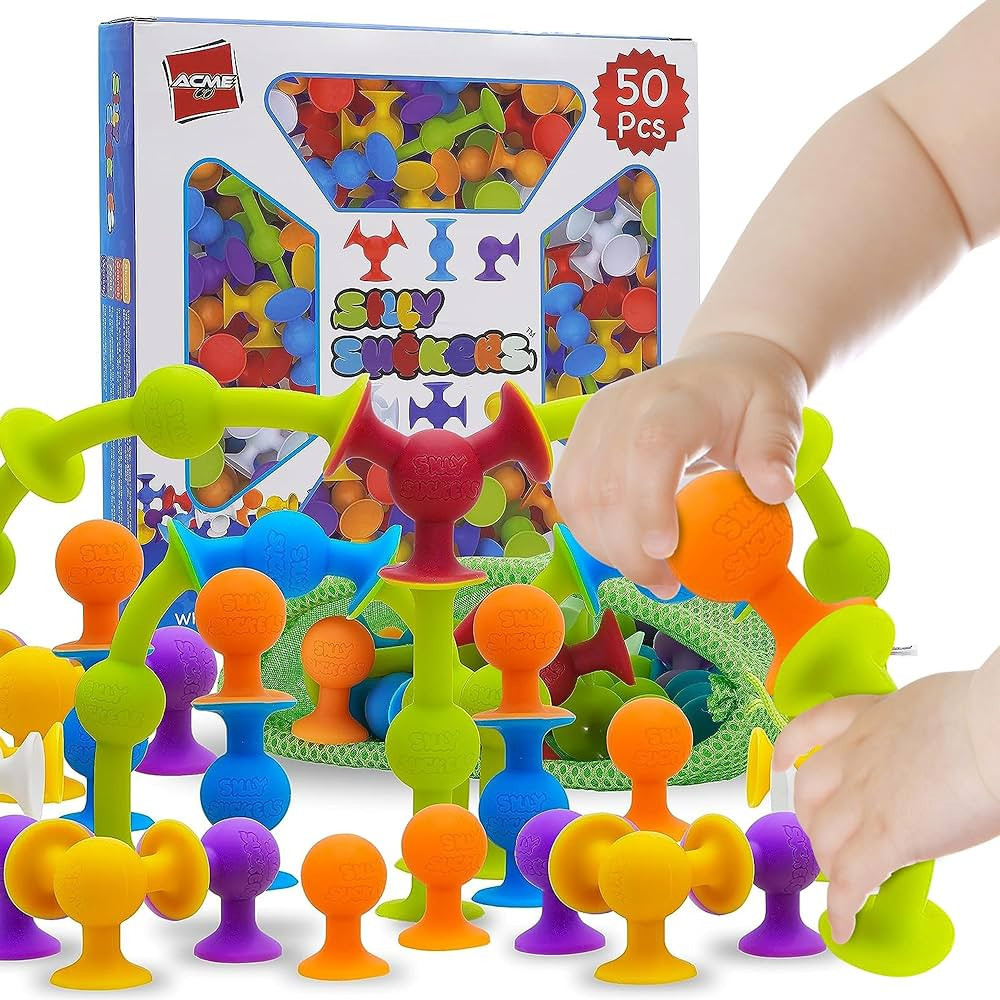 Silly Suckers 50 PCS Suction Cup Toys | Connect - Build - Create | Smooth Soft Edges | BPA Safe |... | Amazon (US)
