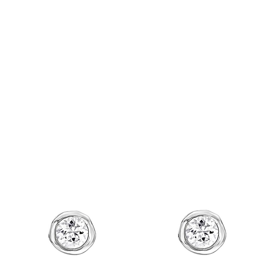 Dower & Hall Silver 3mm White Sapphire Dewdrop Studs - BrandAlley | BrandAlley