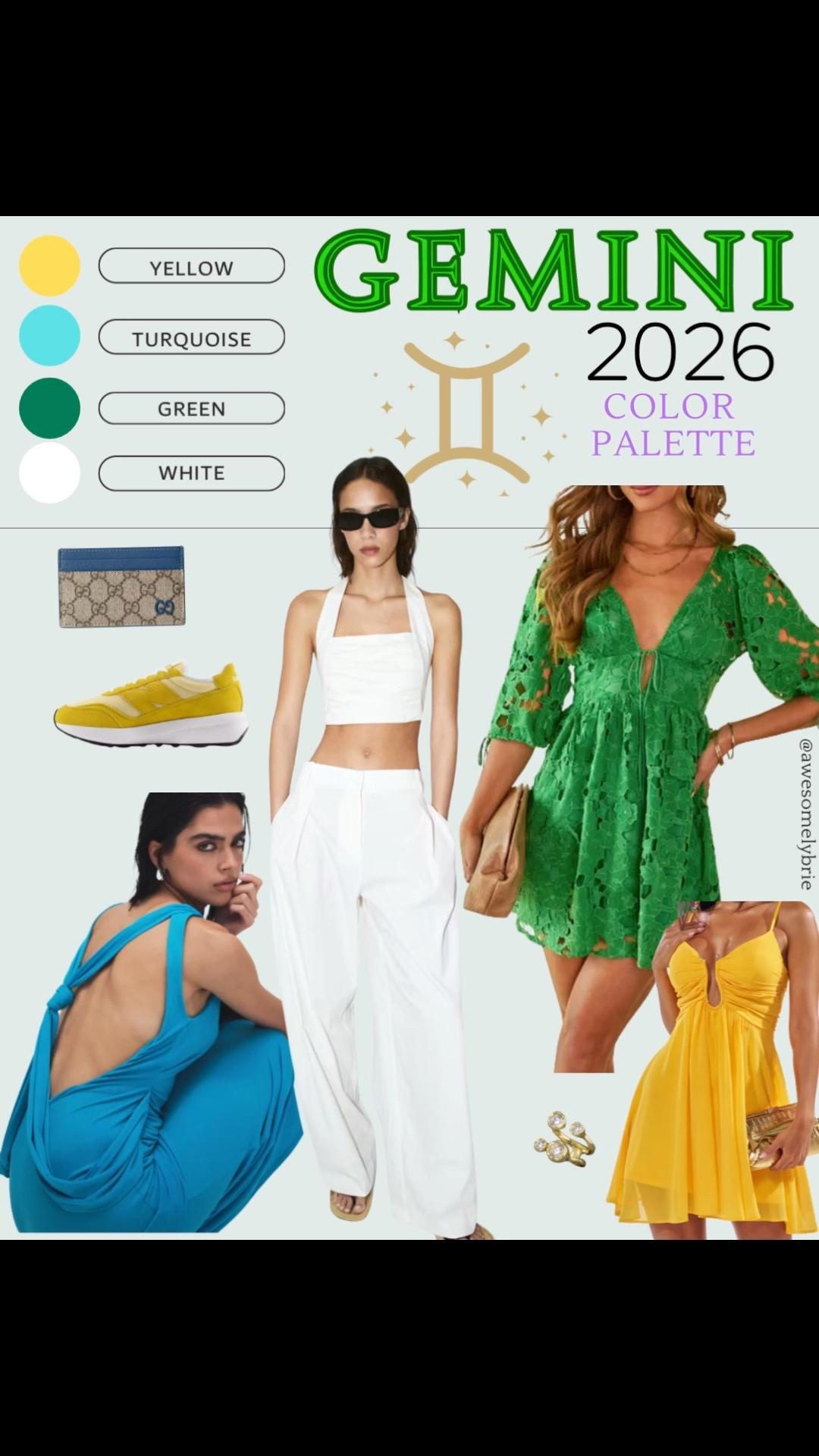 ♊️ GEMINI SEASON IS HERE ♊️ 

The twins have luck on their side this year when they wear these colors to ignite their inner power! 

Yellow, Turquoise, Green and White are right in the money!

#dresses #purses #sale

#LTKdayinmylife #LTKSaleAlert #LTKTall