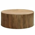 Simpli Home Millbury SOLID MANGO WOOD 36 inch Wide Round Modern Industrial Drum Coffee Table in N... | Walmart (US)