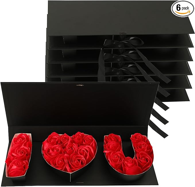 6 Pcs I Love You Flower Box Valentines I Love U Fillable Gift Box Empty I Heart U Cardboard Box F... | Amazon (US)