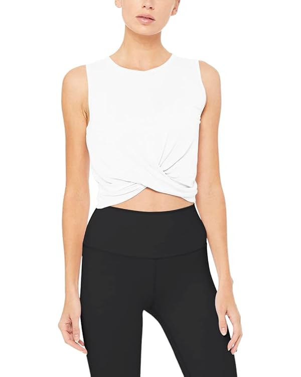Bestisun Womens Cropped Workout Tops Flowy Gym Workout Crop Top Slim Fit Athletic Yoga Exercise S... | Amazon (US)