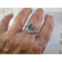 Turquoise Horseshoe Ring>925 Sterling Silver Horseshoe Ring, Turquoise Ring, Horseshoe Ring, Equestrian Jewelry, Horse Lover's, 925 Ring, Unisex | Etsy (US)