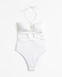 Women's Halter O-Ring One-Piece Swimsuit | Women's Swimwear | Abercrombie.com | Abercrombie & Fitch (US)