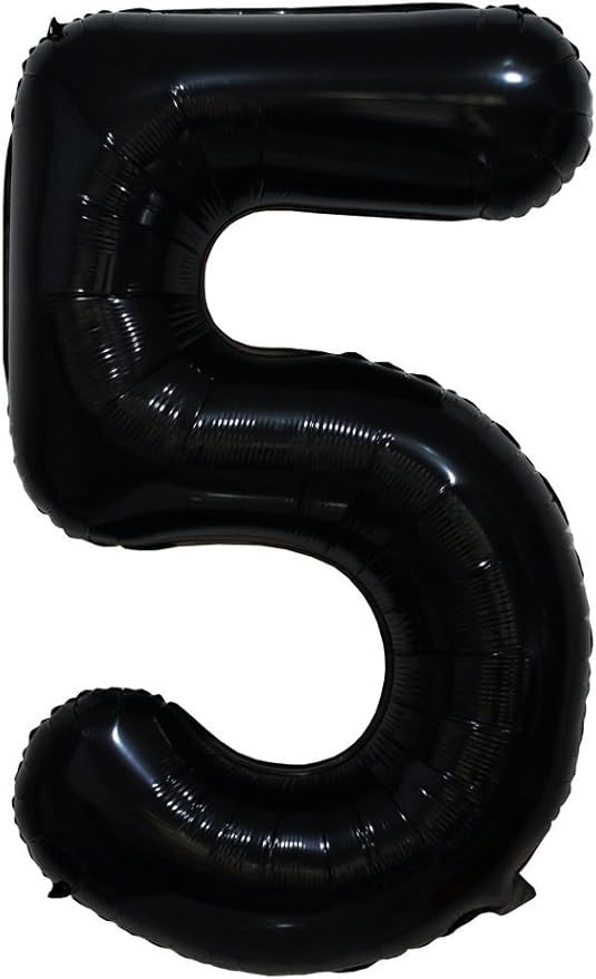Tellpet Black Number 5 Balloon, 40 Inch | Amazon (US)