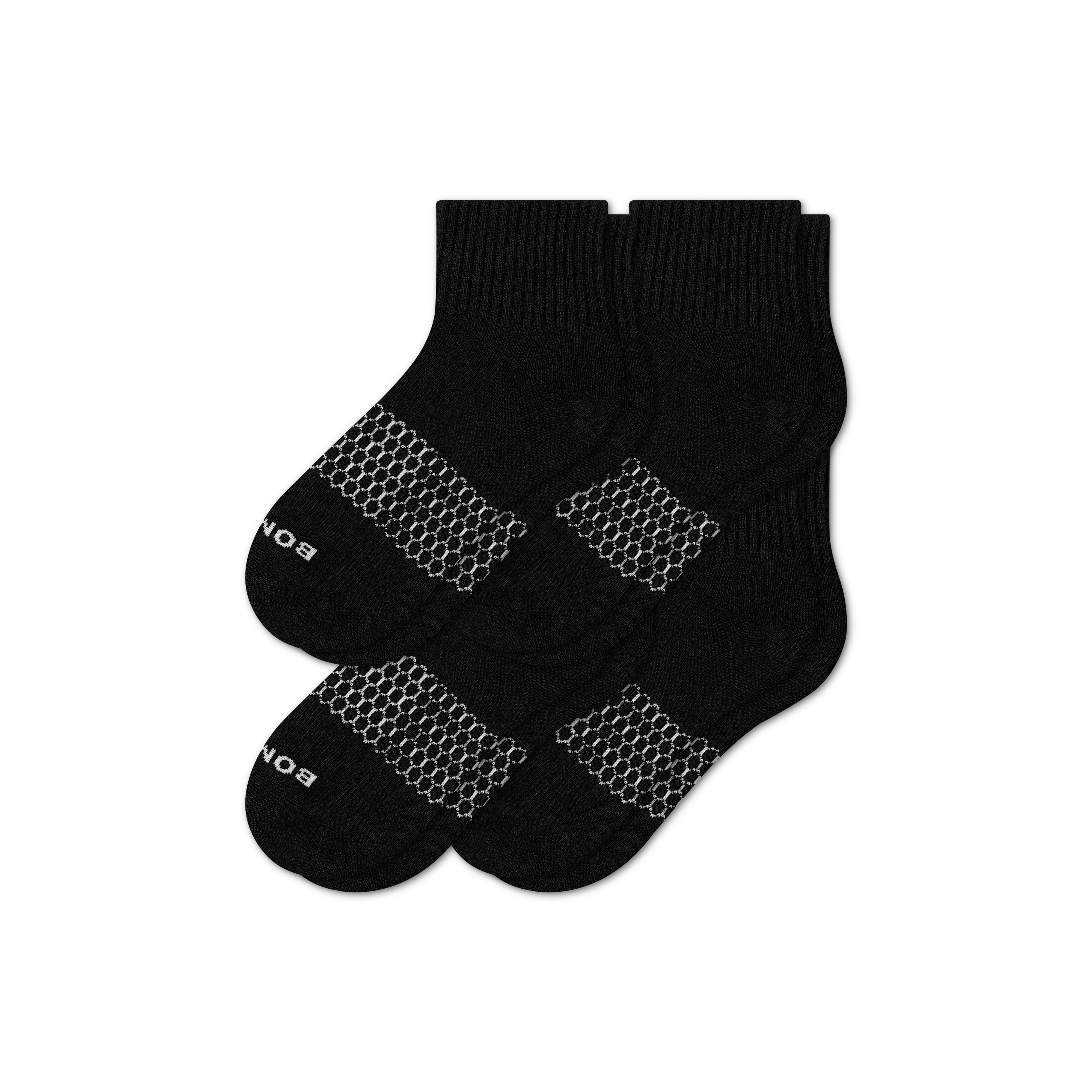 Women's Quarter Sock 4-Pack - Black - Medium - Cotton Blend - Bombas | Bombas
